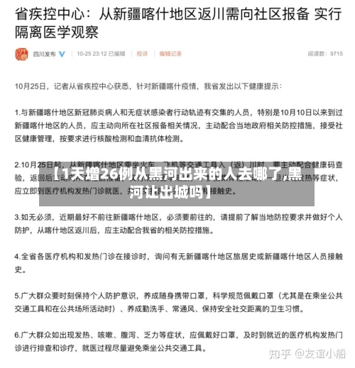 【1天增26例从黑河出来的人去哪了,黑河让出城吗】-第3张图片