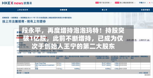 段永平，再度增持泡泡玛特！持股突破1亿股，此前不断增持	，已成为仅次于创始人王宁的第二大股东-第2张图片