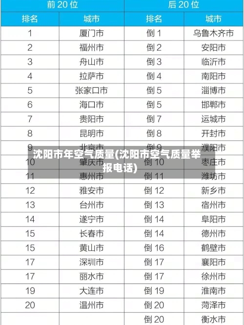 沈阳市年空气质量(沈阳市空气质量举报电话)