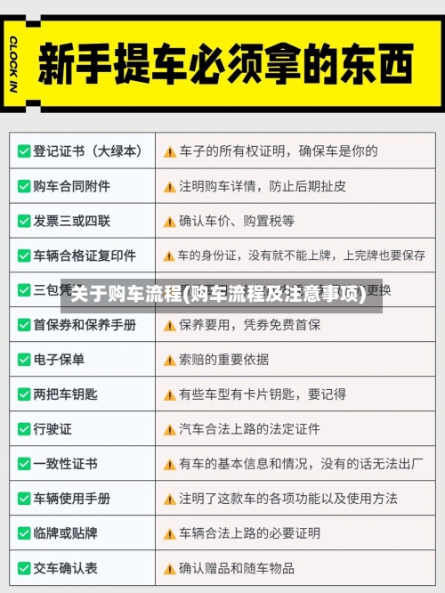 关于购车流程(购车流程及注意事项)