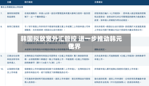 韩国拟放宽外汇管控 进一步推动韩元世界化-第2张图片