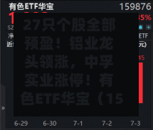 27只个股全部预盈!铝业龙头领涨,中孚实业涨停!有色ETF华宝(159876)强势拉升4.34%,近10日狂揽2.2亿元