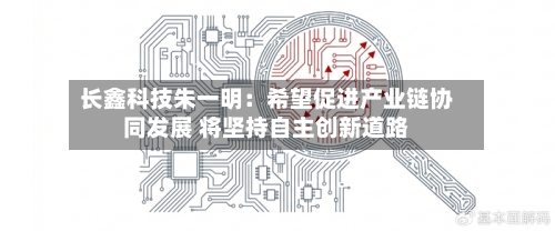 长鑫科技朱一明:希望促进产业链协同发展 将坚持自主创新道路-第2张图片