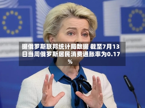 据俄罗斯联邦统计局数据 截至7月13日当周俄罗斯居民消费通胀率为0.17%
