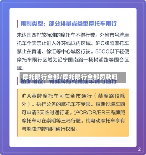 摩托限行全部/摩托限行全部罚款吗-第2张图片