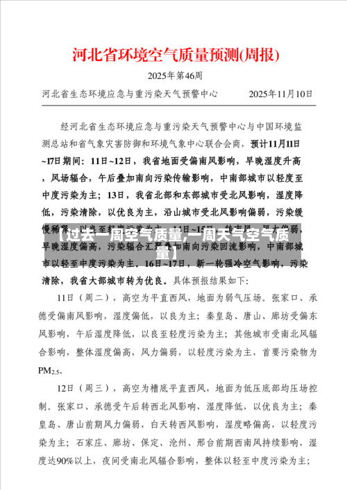 【过去一周空气质量,一周天气空气质量】
