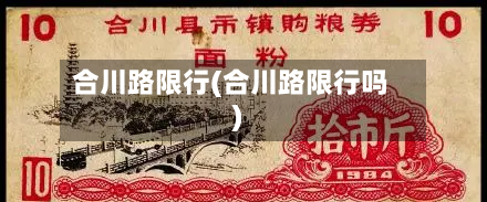 合川路限行(合川路限行吗)-第2张图片