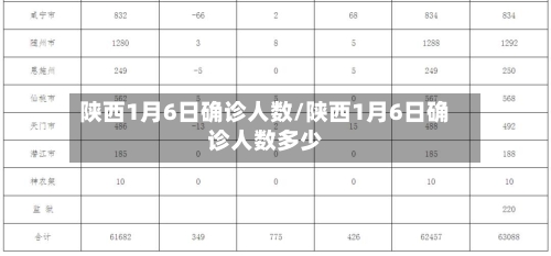 陕西1月6日确诊人数/陕西1月6日确诊人数多少-第2张图片