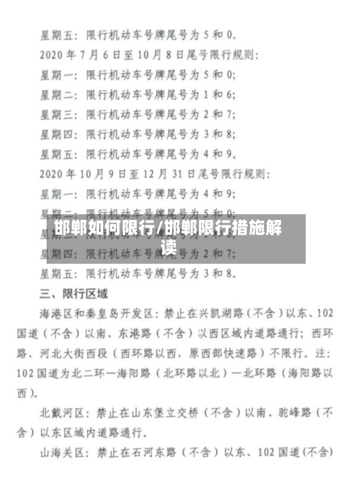 邯郸如何限行/邯郸限行措施解读