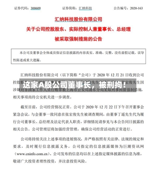 这家A股公司董事长，被刑拘！-第2张图片