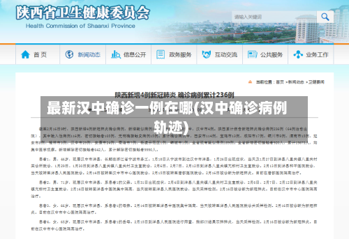 最新汉中确诊一例在哪(汉中确诊病例轨迹)-第3张图片