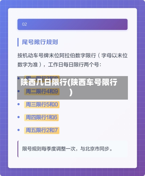 陕西几日限行(陕西车号限行)-第2张图片