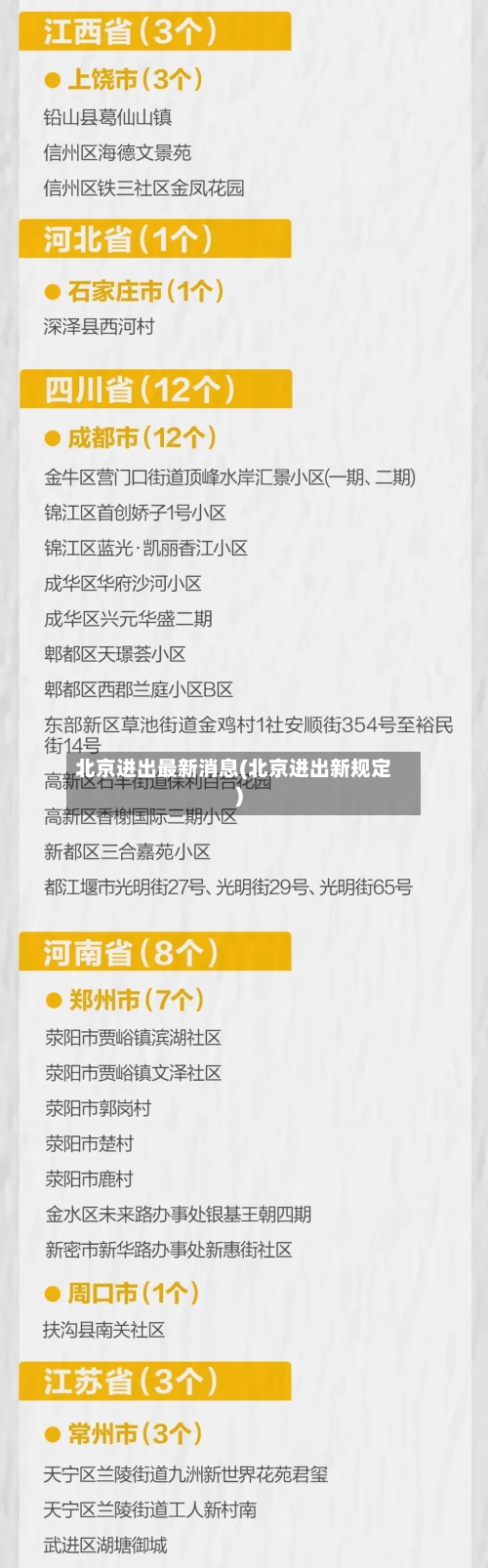 北京进出最新消息(北京进出新规定)