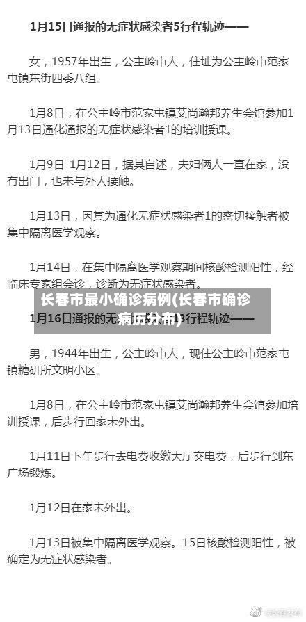 长春市最小确诊病例(长春市确诊病历分布)-第2张图片