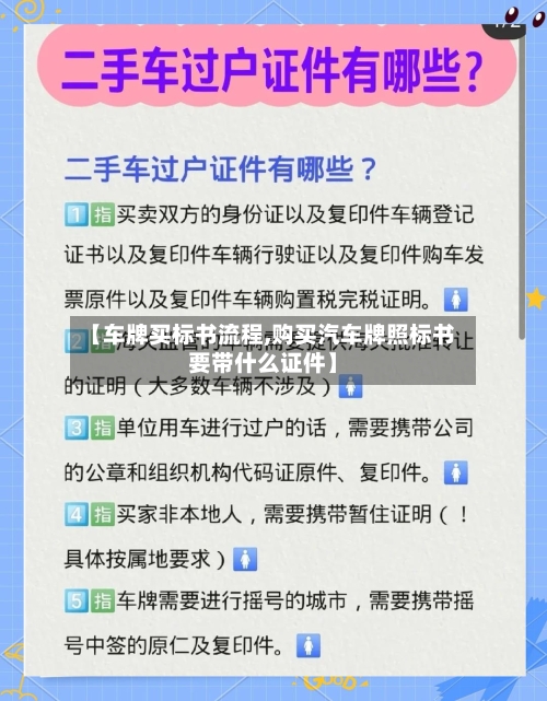 【车牌买标书流程,购买汽车牌照标书要带什么证件】
