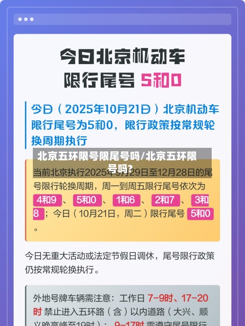 北京五环限号限尾号吗/北京五环限号吗?
