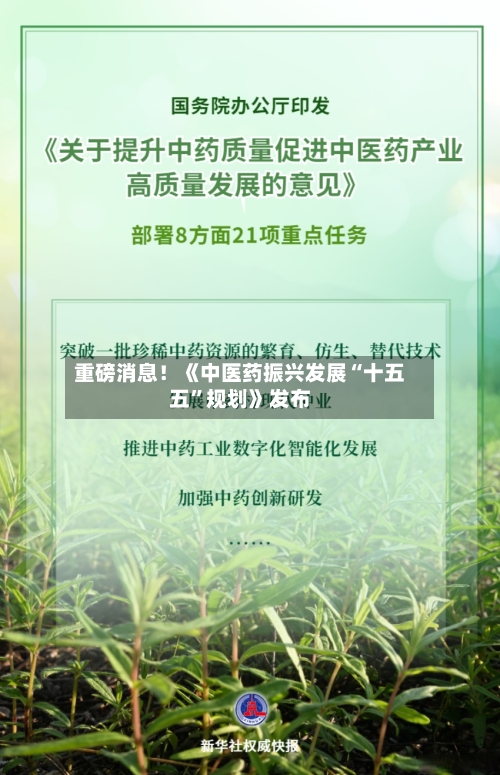 重磅消息！《中医药振兴发展“十五五”规划》发布