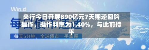央行今日开展890亿元7天期逆回购操作，操作利率为1.40%，与此前持平-第2张图片