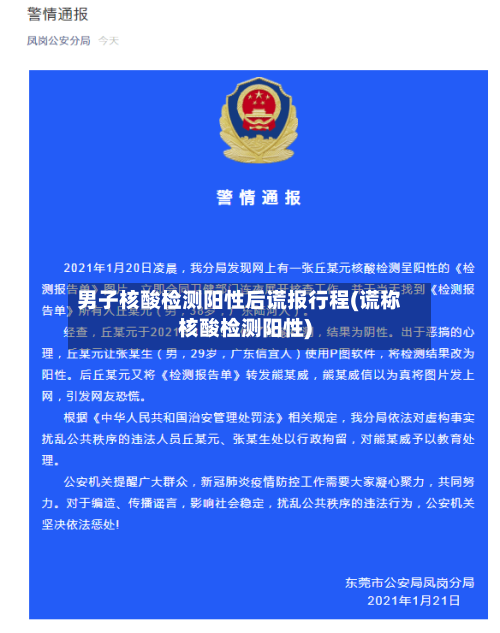 男子核酸检测阳性后谎报行程(谎称核酸检测阳性)-第2张图片