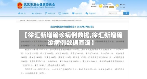 【徐汇新增确诊病例数据,徐汇新增确诊病例数据查询】