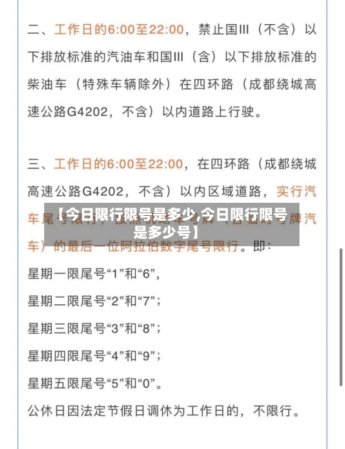 【今日限行限号是多少,今日限行限号是多少号】
