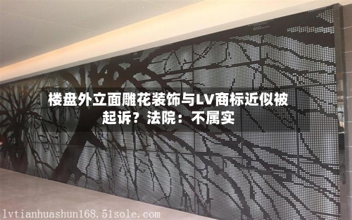楼盘外立面雕花装饰与LV商标近似被起诉?法院:不属实-第3张图片